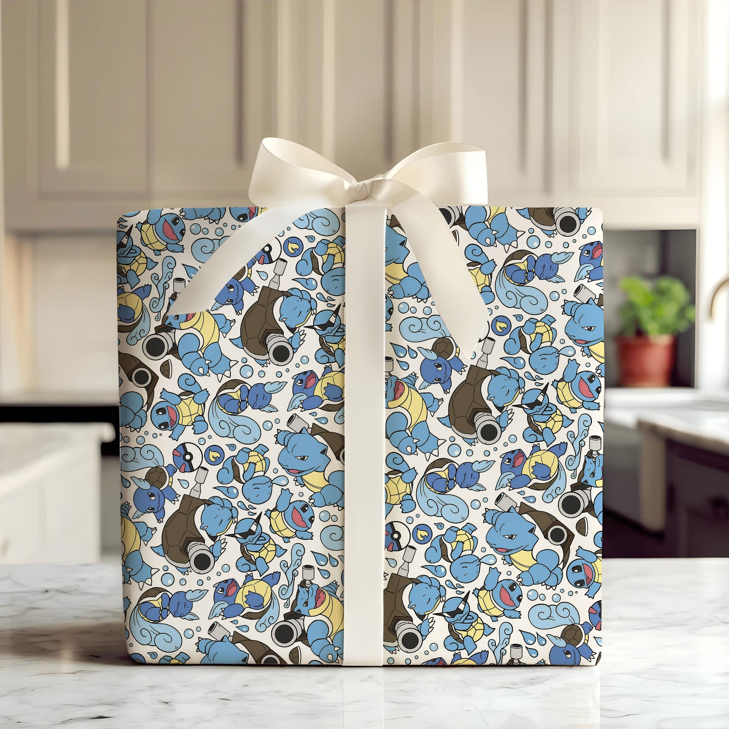 Squirtle Wartortle Blastoise Pokemon Wrapping Paper