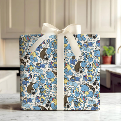 Squirtle Wartortle Blastoise Pokemon Wrapping Paper