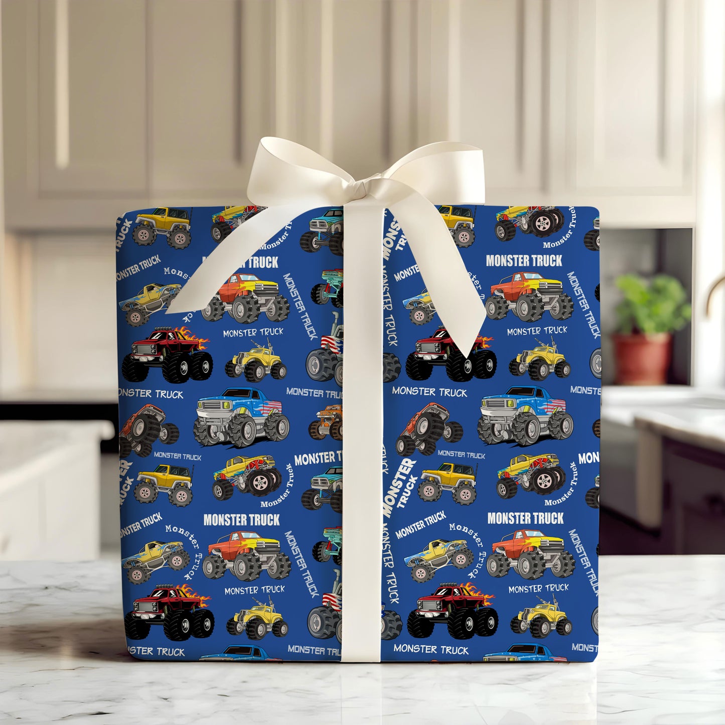 Monster Truck Wrapping Paper Christmas Gifts