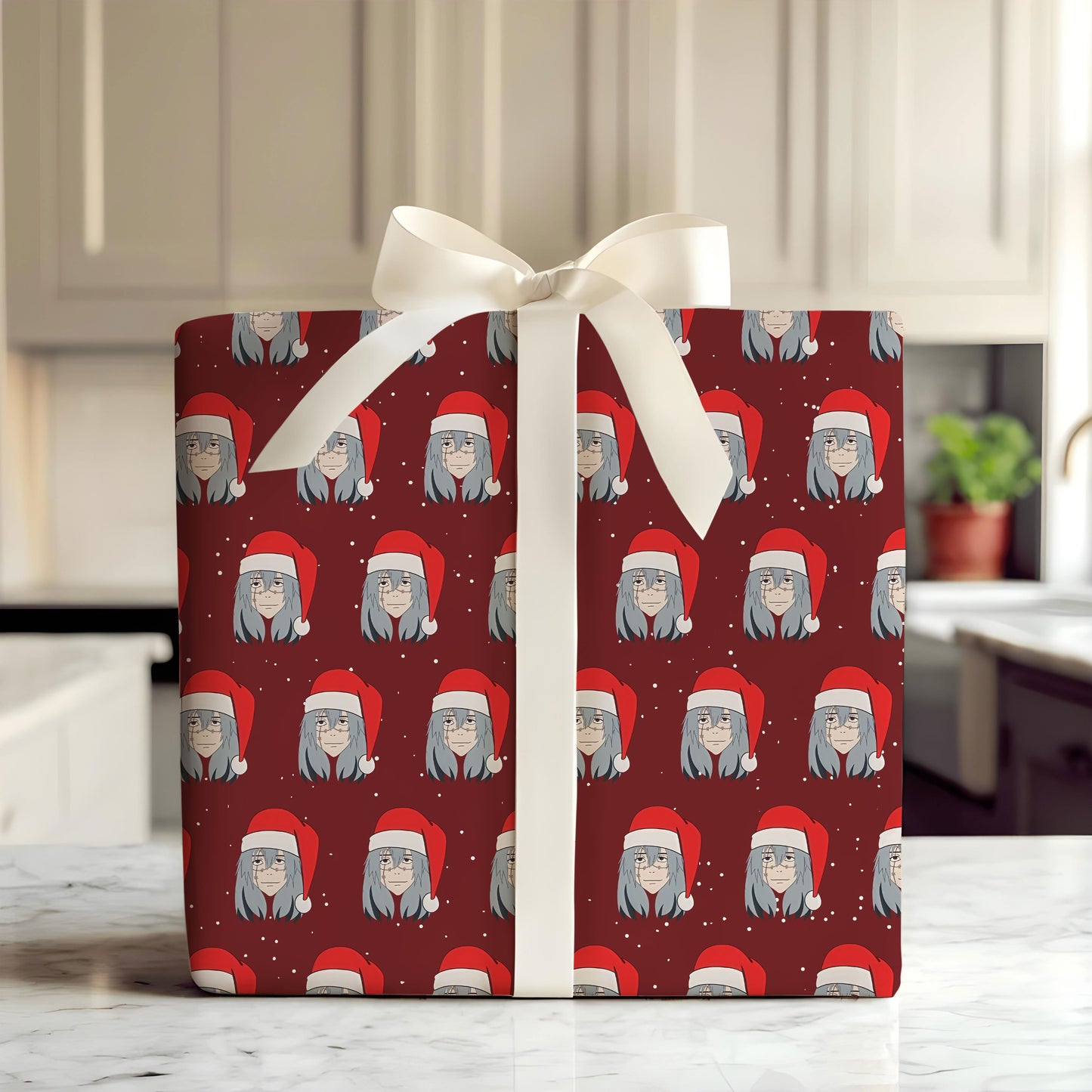 Anime Santa Hat Christmas Wrapping Paper