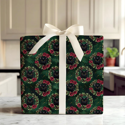Black Cat Christmas Wrapping Paper