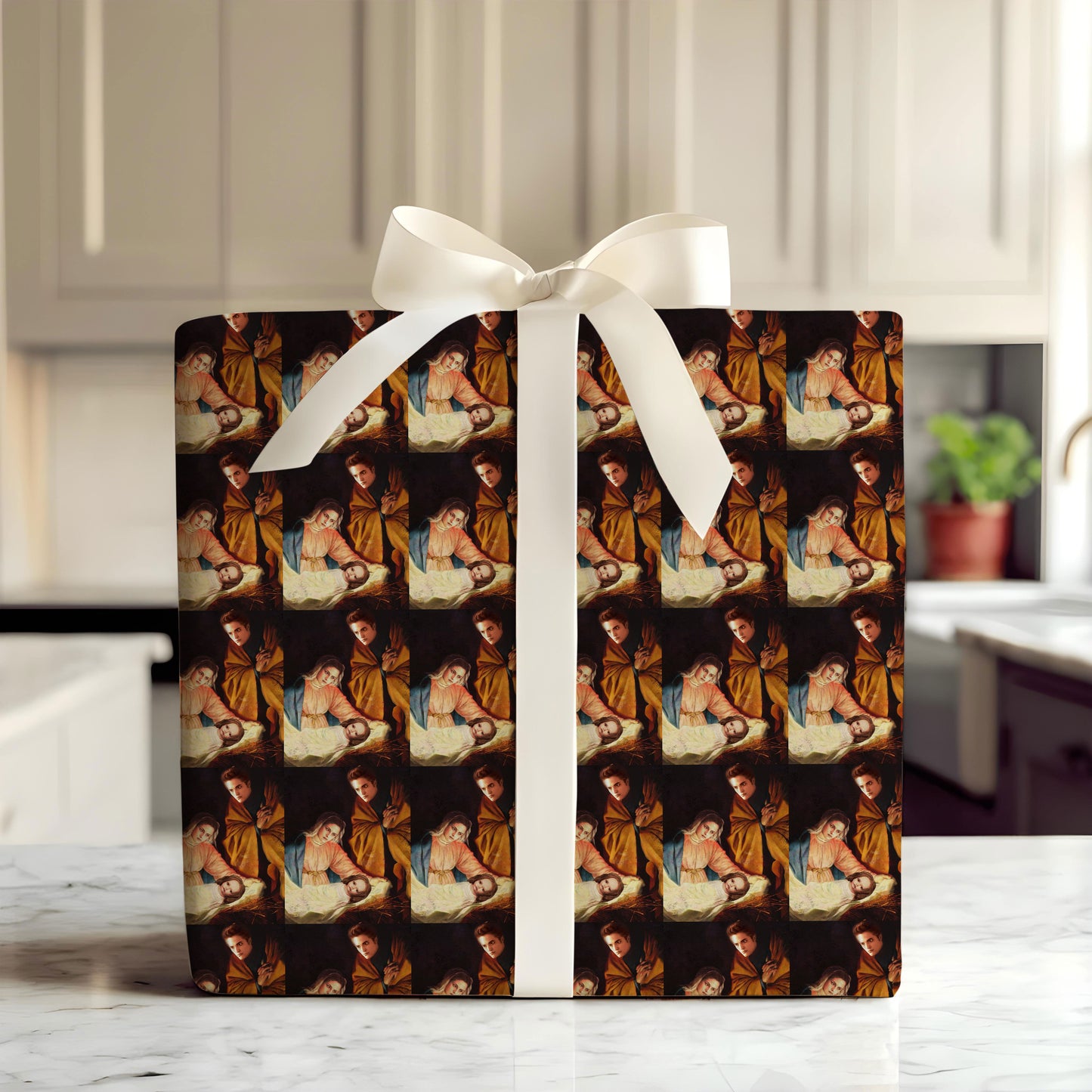 Twilight Holy Family Wrapping Paper Gothic Gift Wrap