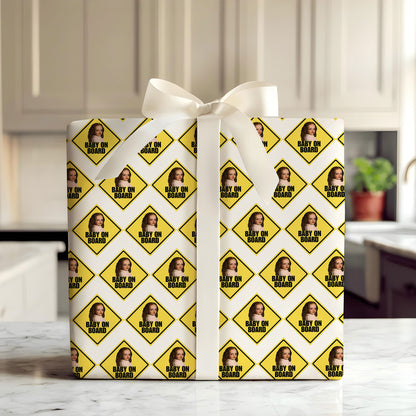 Baby on Board Matte Gift Wrapping Paper Thick Easy to Fold