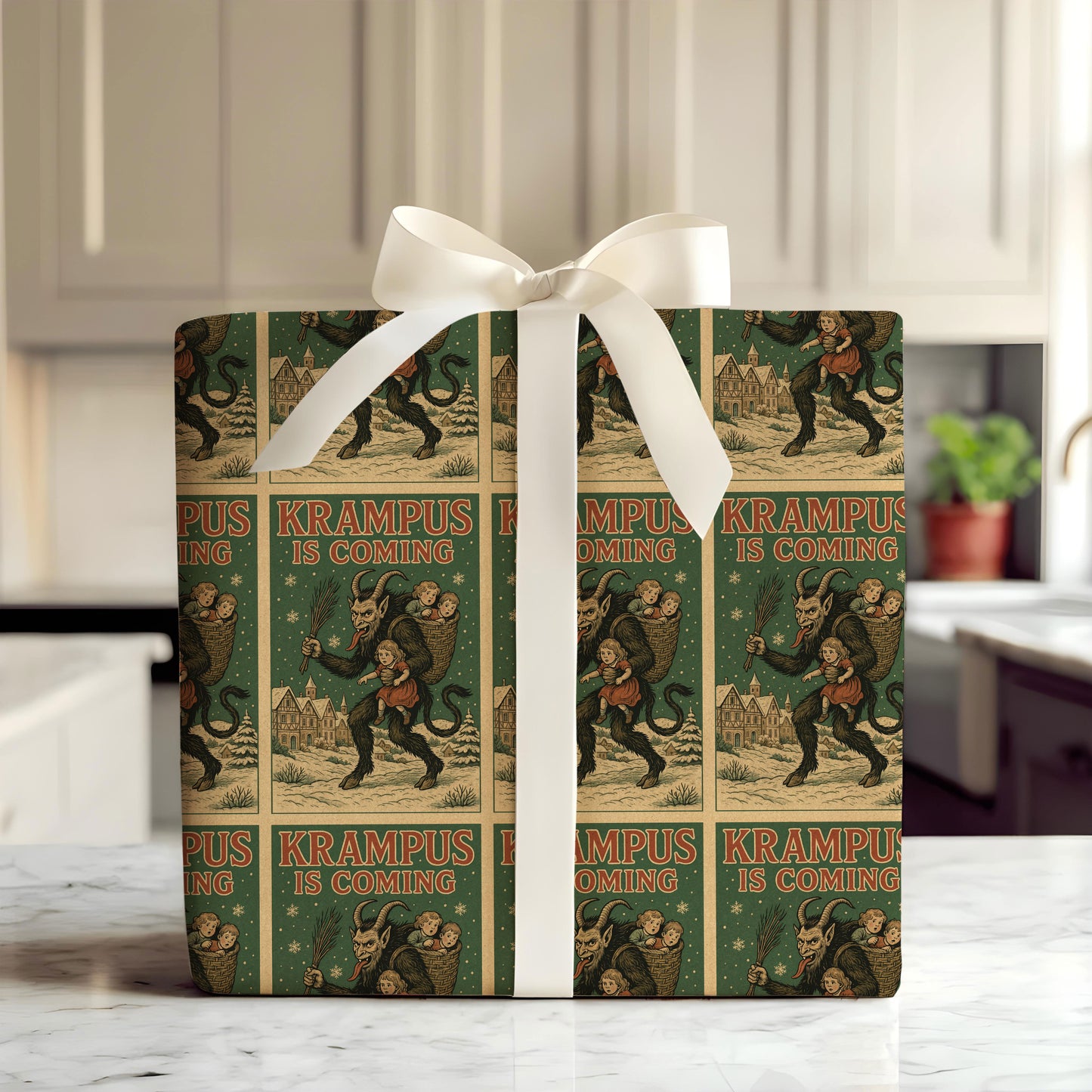 Krampus Is Coming Wrapping Paper