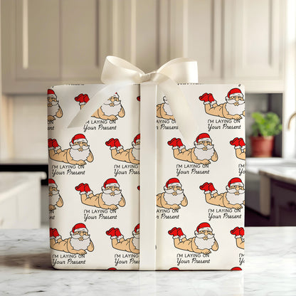 Funny Adult Santa Wrapping Paper