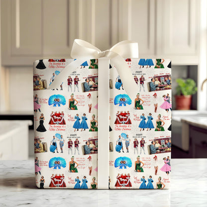 White Christmas Wrapping Paper Sheet