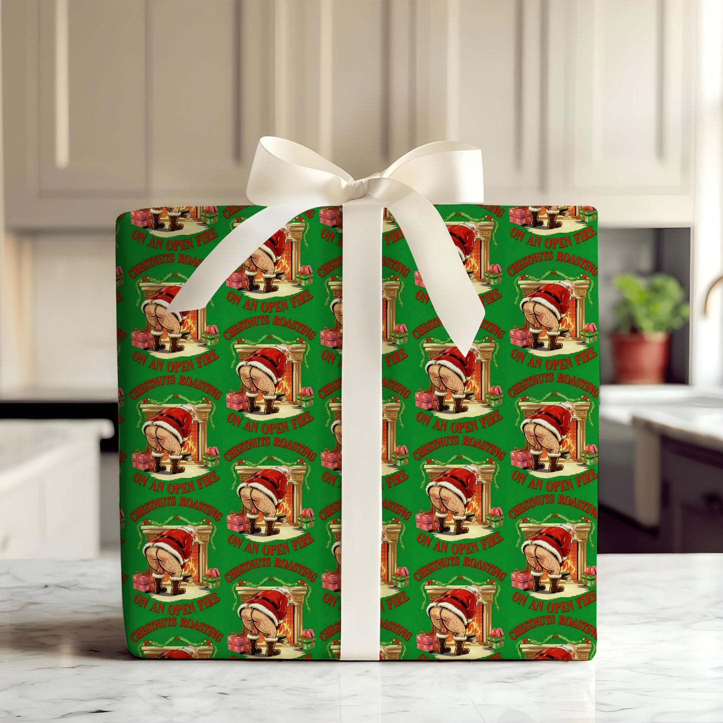 Hilarious Santa Claus Holiday Gift Wrap Roll