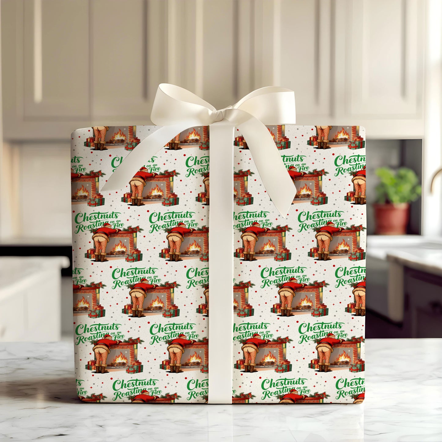 Playful Santa Christmas Gift Wrap Roll