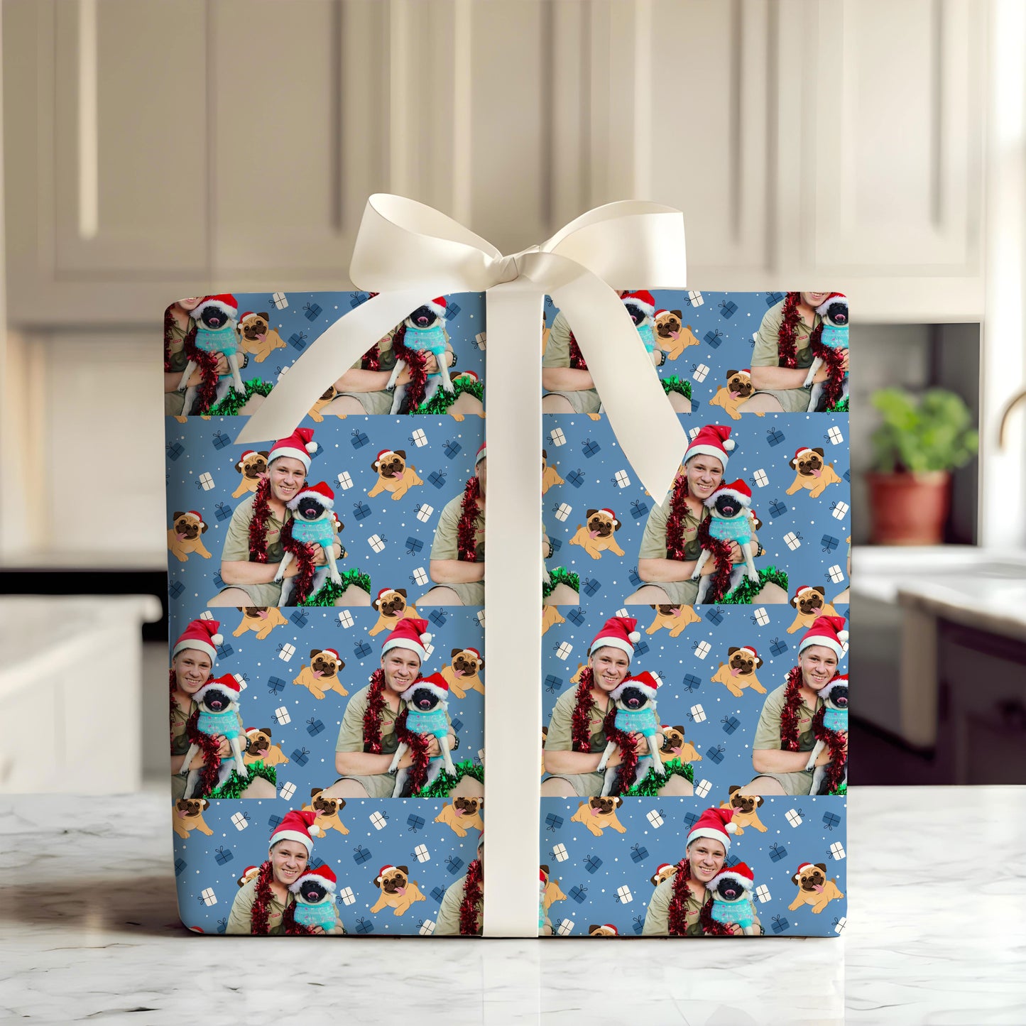 Robert Irwin Xmas Gift Wrap with Holiday Trees