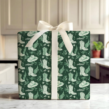 Wild West Christmas Cowboy Wrapping Paper