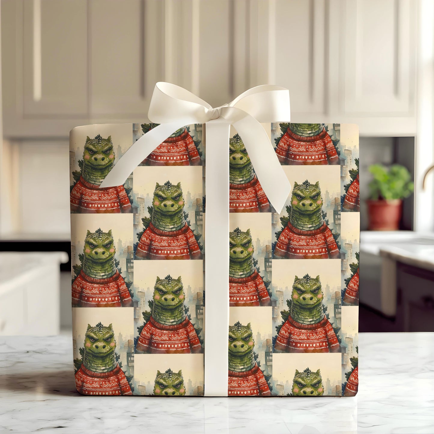 Godzilla Christmas Wrapping Paper Rolls