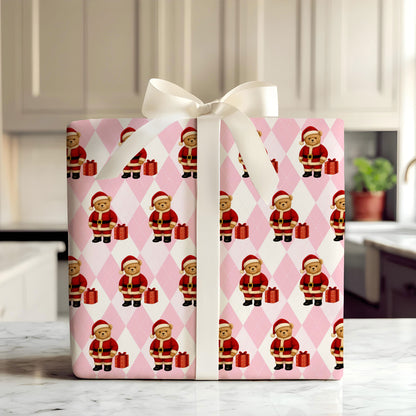 Santa Bear Christmas Wrapping Paper