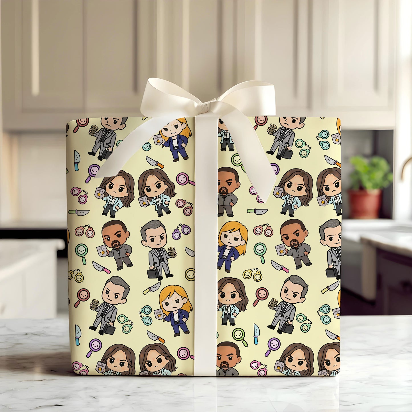Funny Police TV Show Gift Wrap, Law And Order Christmas