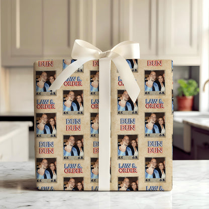 Funny Law And Order Gift Wrap, Crime Show Wrapping Paper