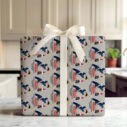And that was the christmas betty completely lost her shit, Funny Stressed Lady Christmas Wrapping Paper