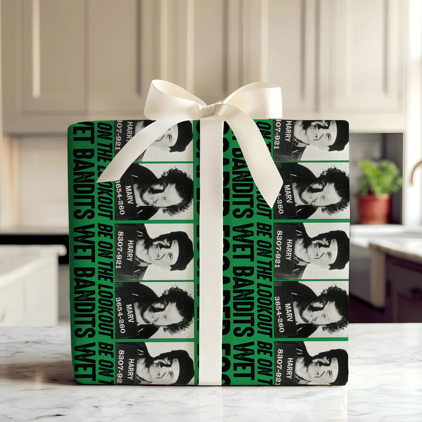 Home Alone Wet Bandits Art Board Wrapping Paper, Christmas Movies Friends Wrap Gifts