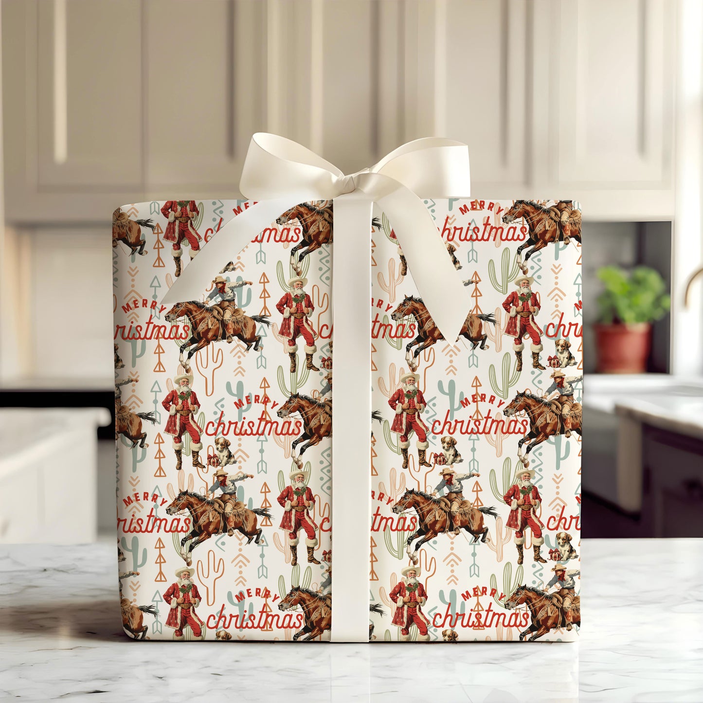 Santa Cowboy Xmas Wrapping Paper