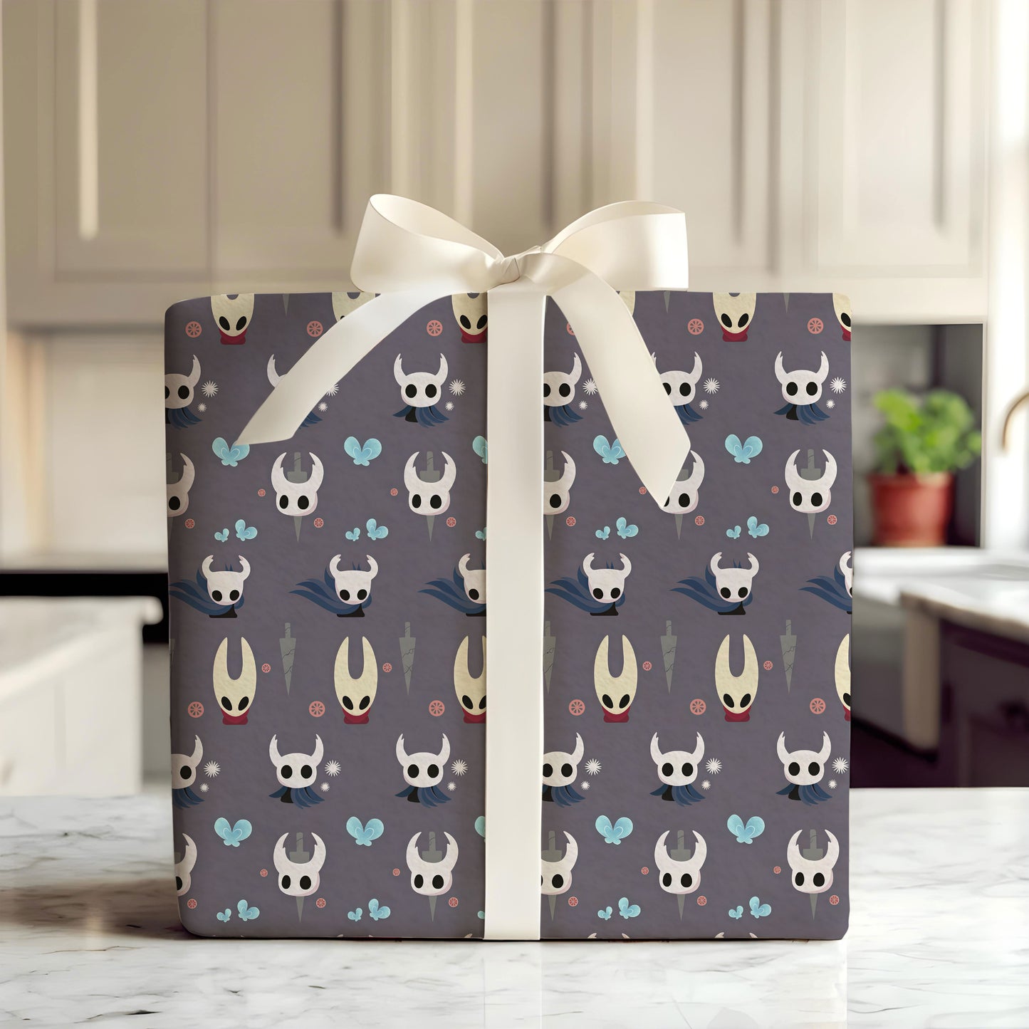 Hollow Knight Christmas Wrap Elegant Gothic Gaming Gift Paper