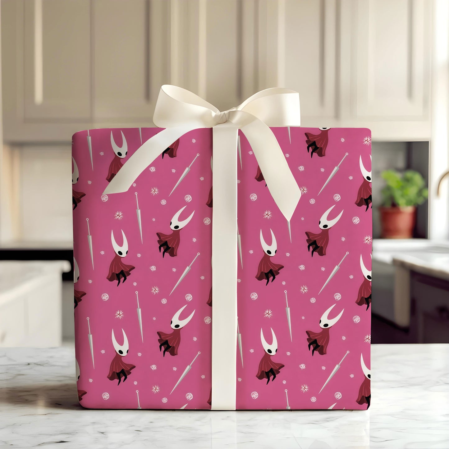 Gothic Holiday Wrapping Paper Hollow Knight Silksong Theme