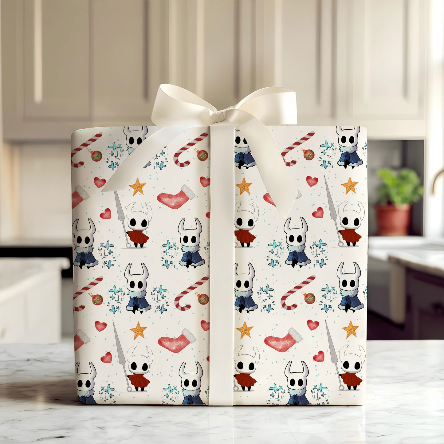 Hollow Knight Gift Wrap Silksong Paper Roll Gothic Holiday
