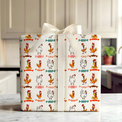 F-CAW-F Wrapping Paper Rooster Gift