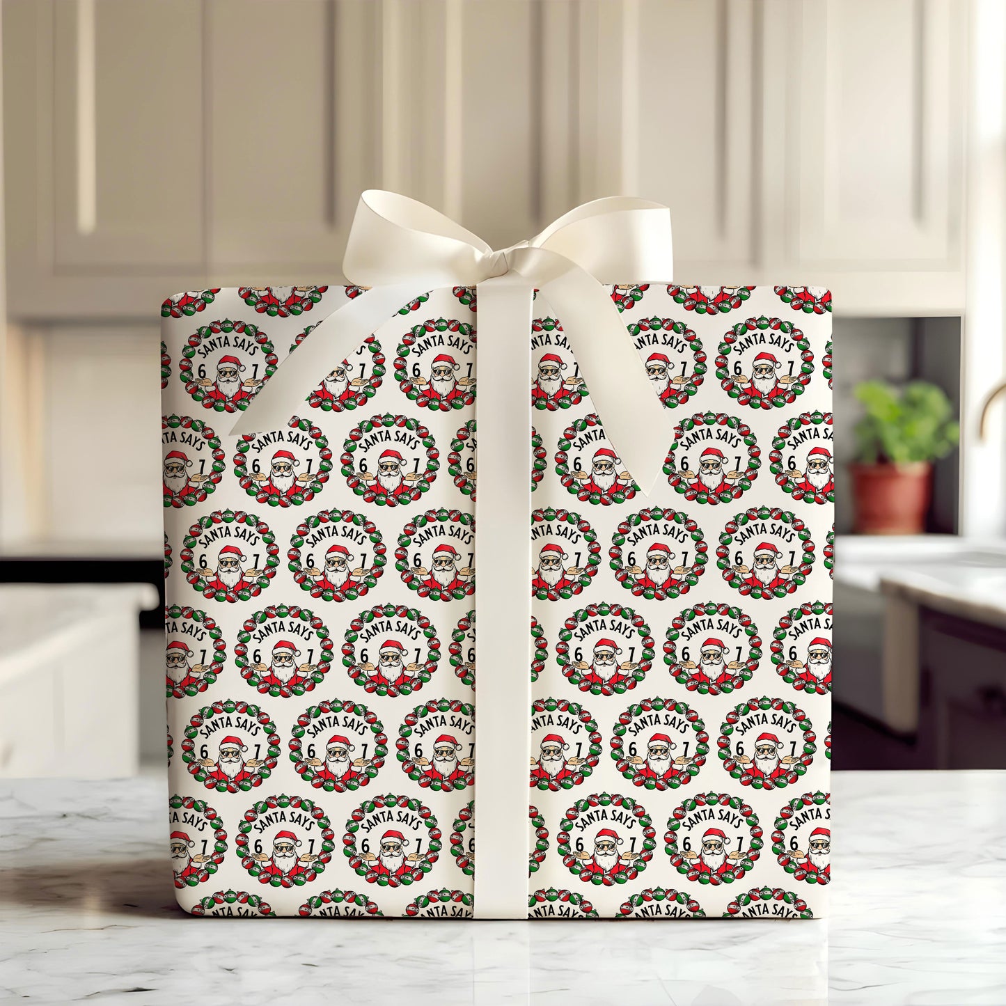 6 7 Santa Says Christmas Wrapping Paper Sheets