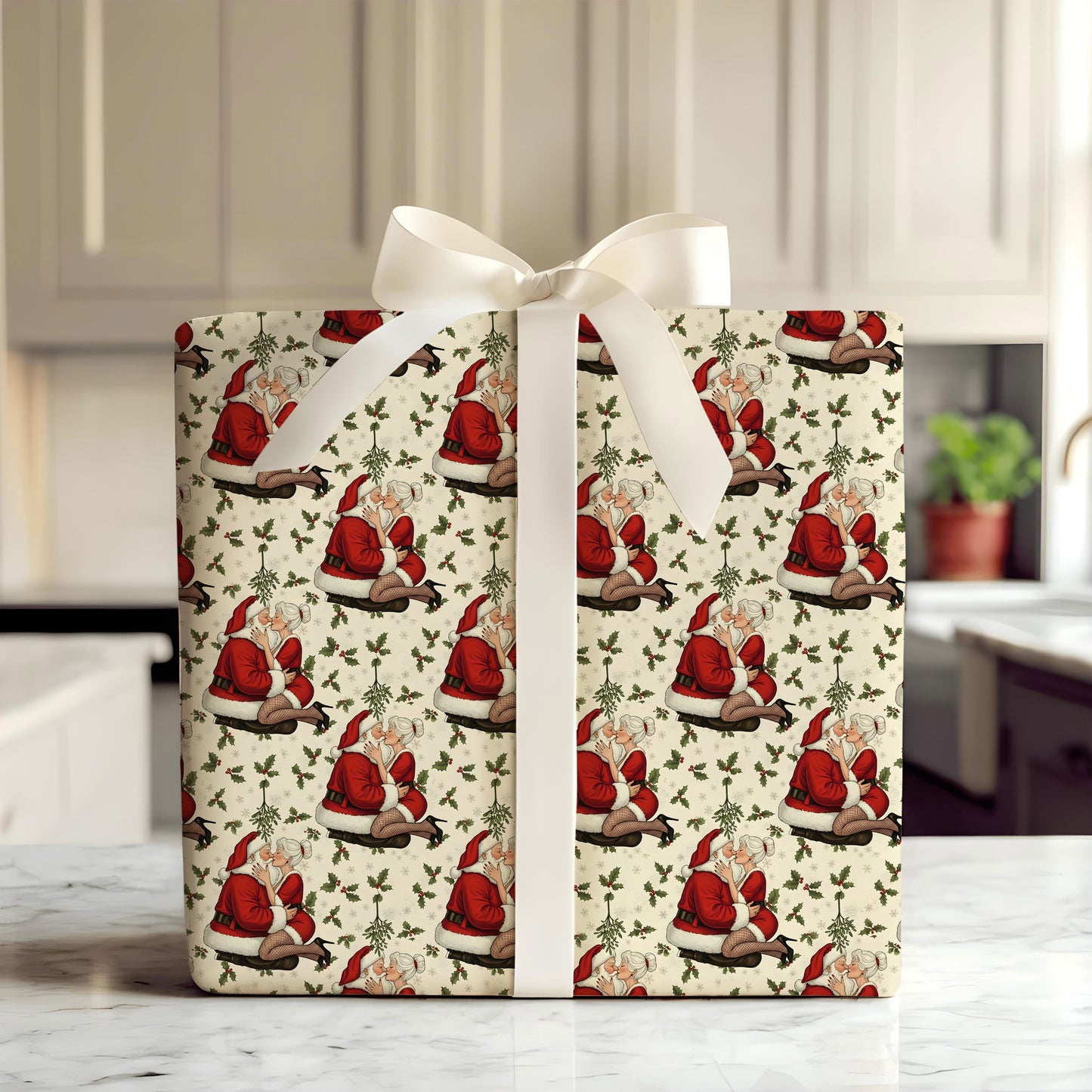 Funny Santa Wrapping Paper