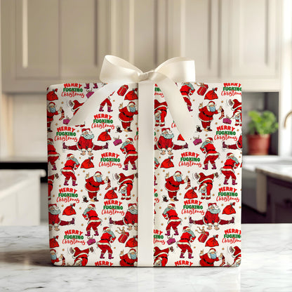 Funny Santa Merry Christmas Wrapping Paper