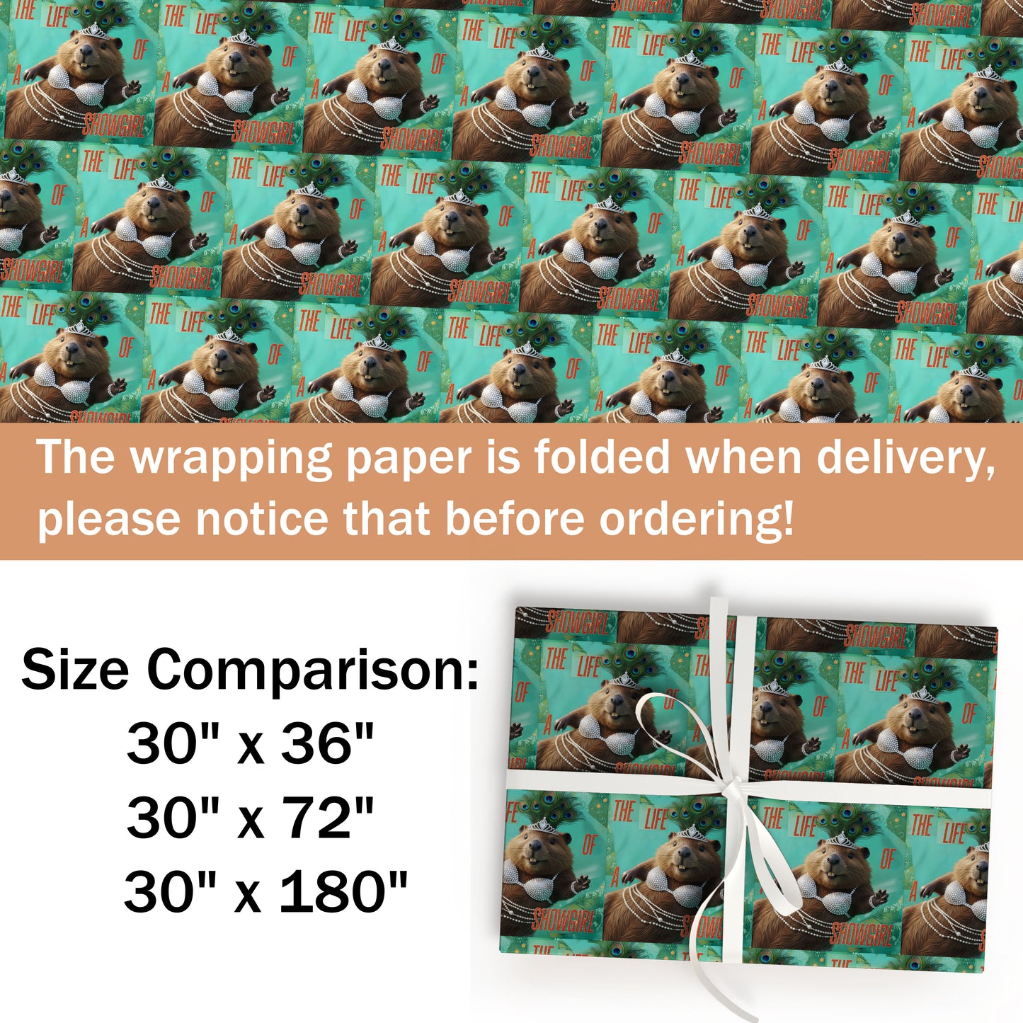 Beaver Aqua Green Wrapping Paper