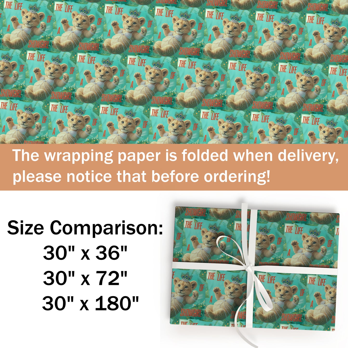 Lion Cub Showgirl Aesthetic Wrapping Paper