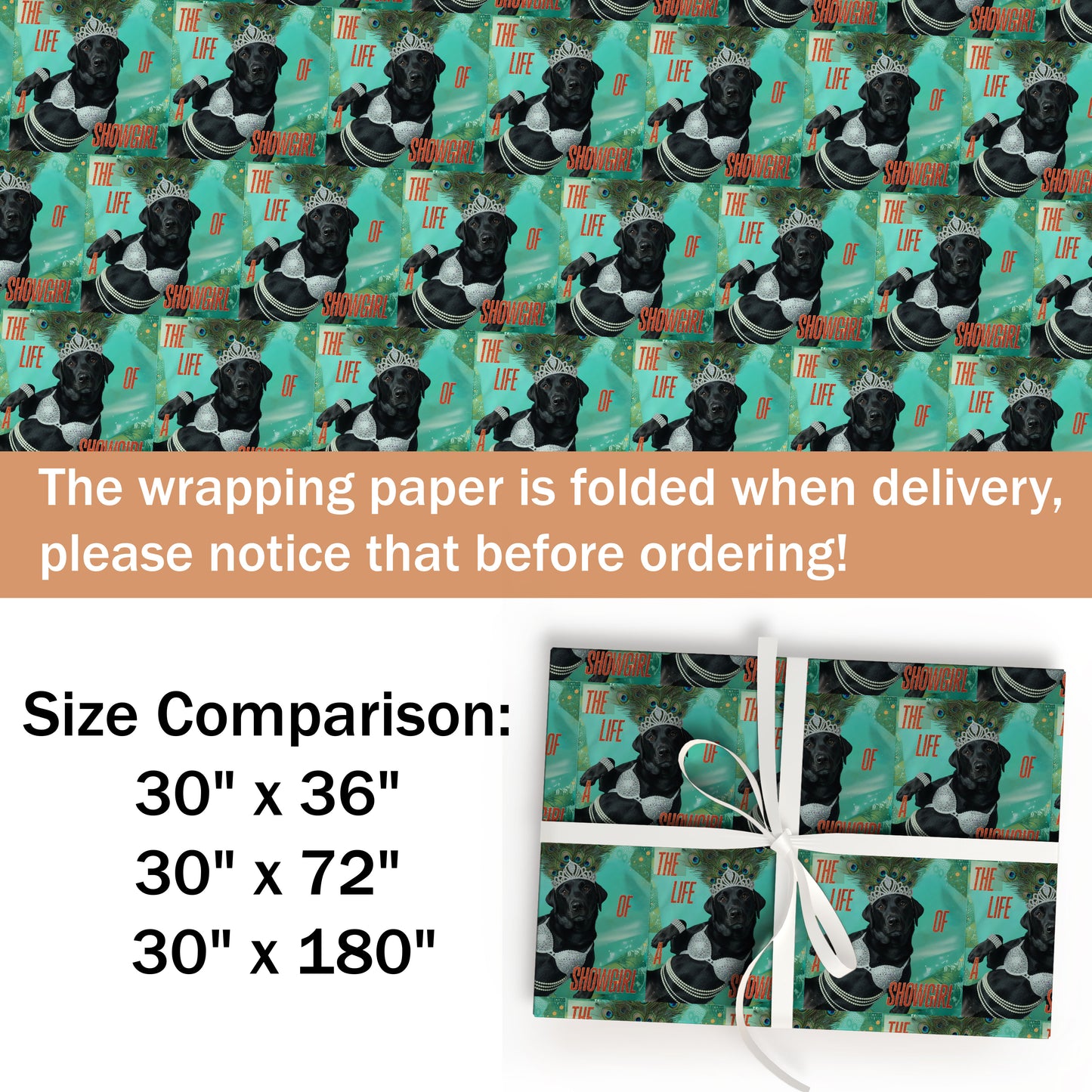 Black Lab Glamorous Taylor Swift Gift Wrap
