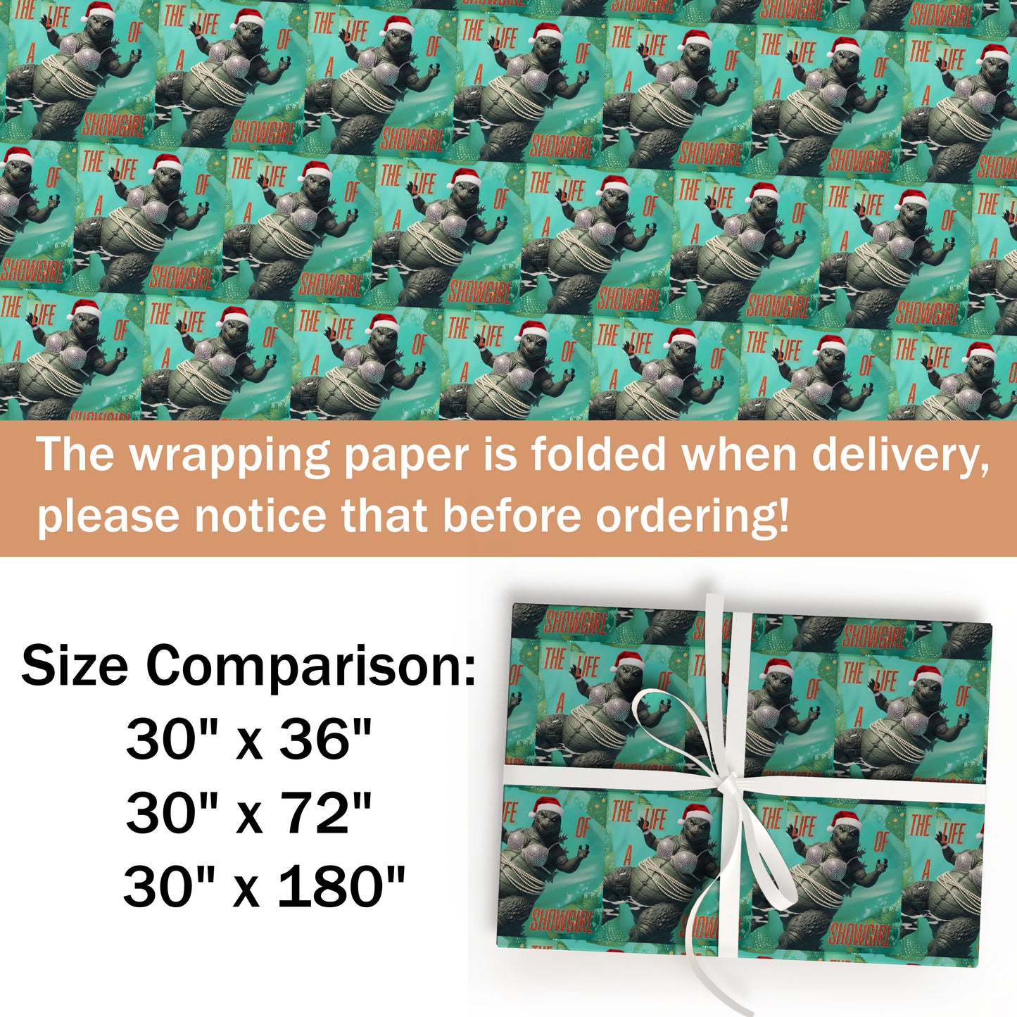 Godzilla Glam Pop Star Gift Wrap