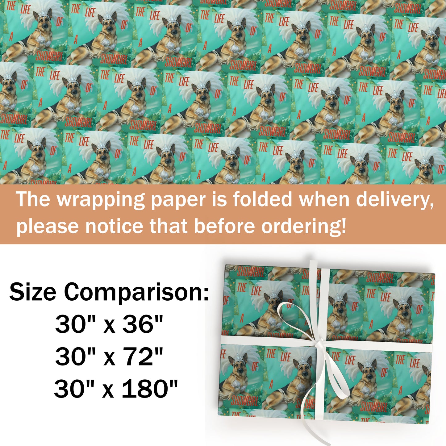 German Shepherd Showgirl Inspired Gift Wrap