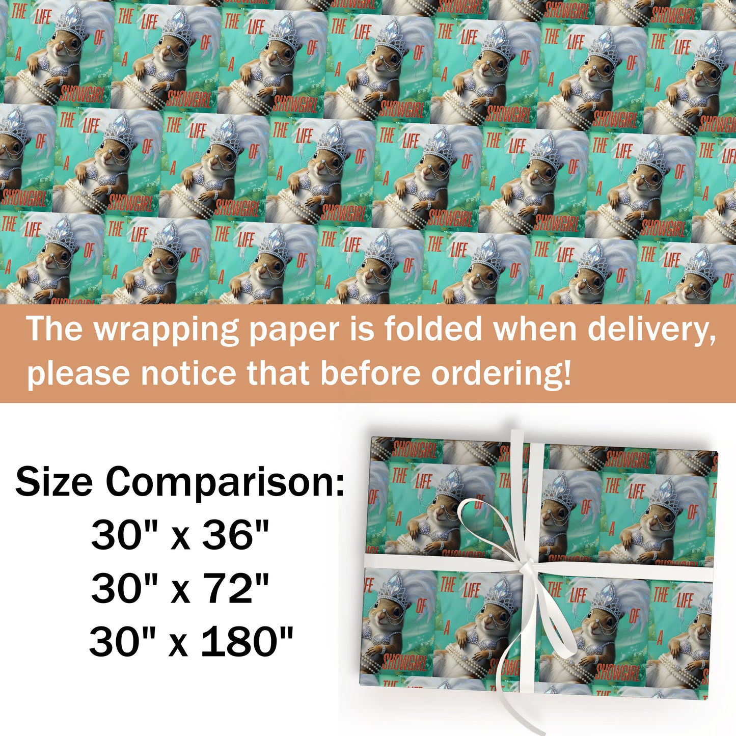 Squirrel Chic Showgirl Wrapping Sheet