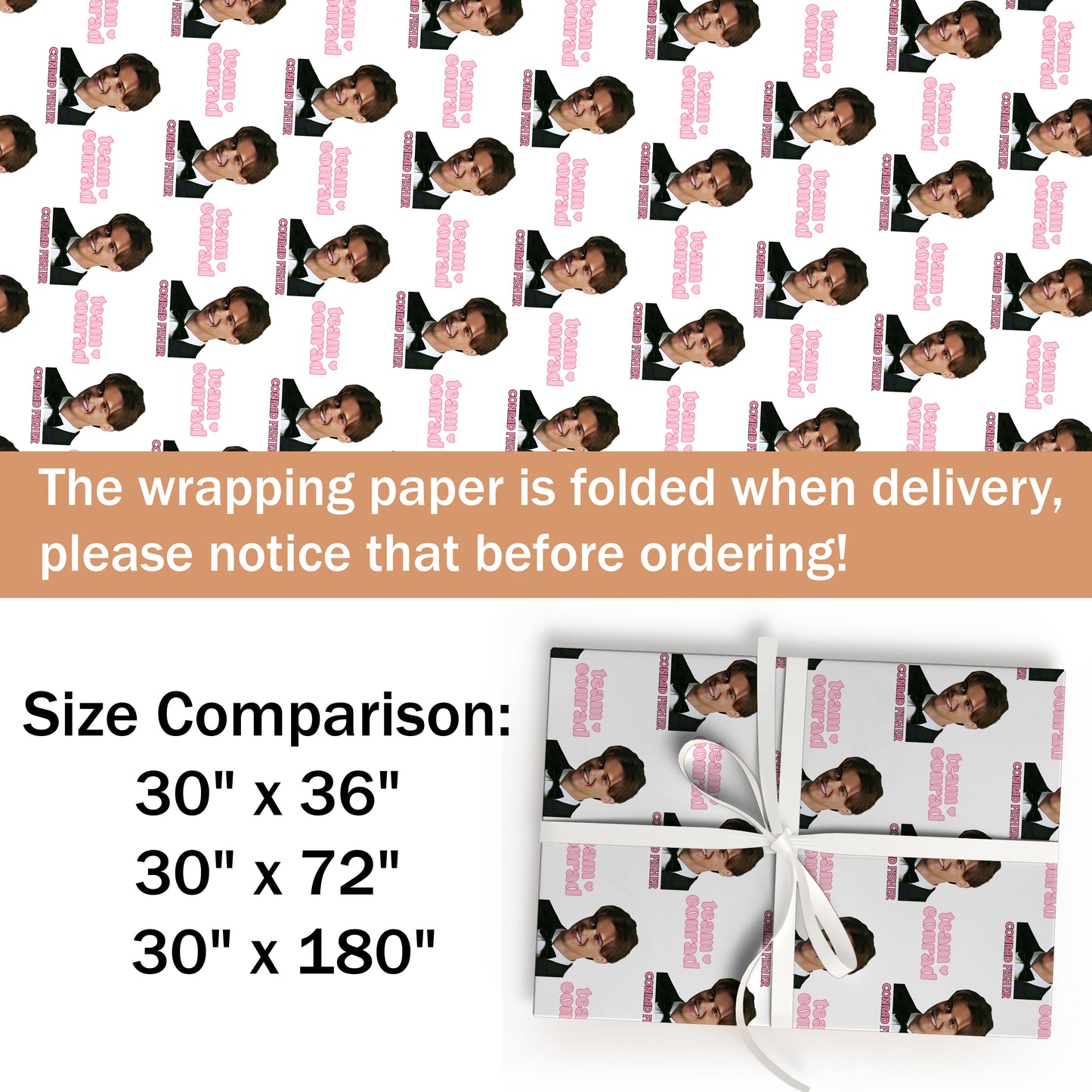 Conrad Fisher Christmas Wrapping Paper, Gift Wrapping Paper, The Summer I Turned Pretty Gift Wrap For Team Conrad