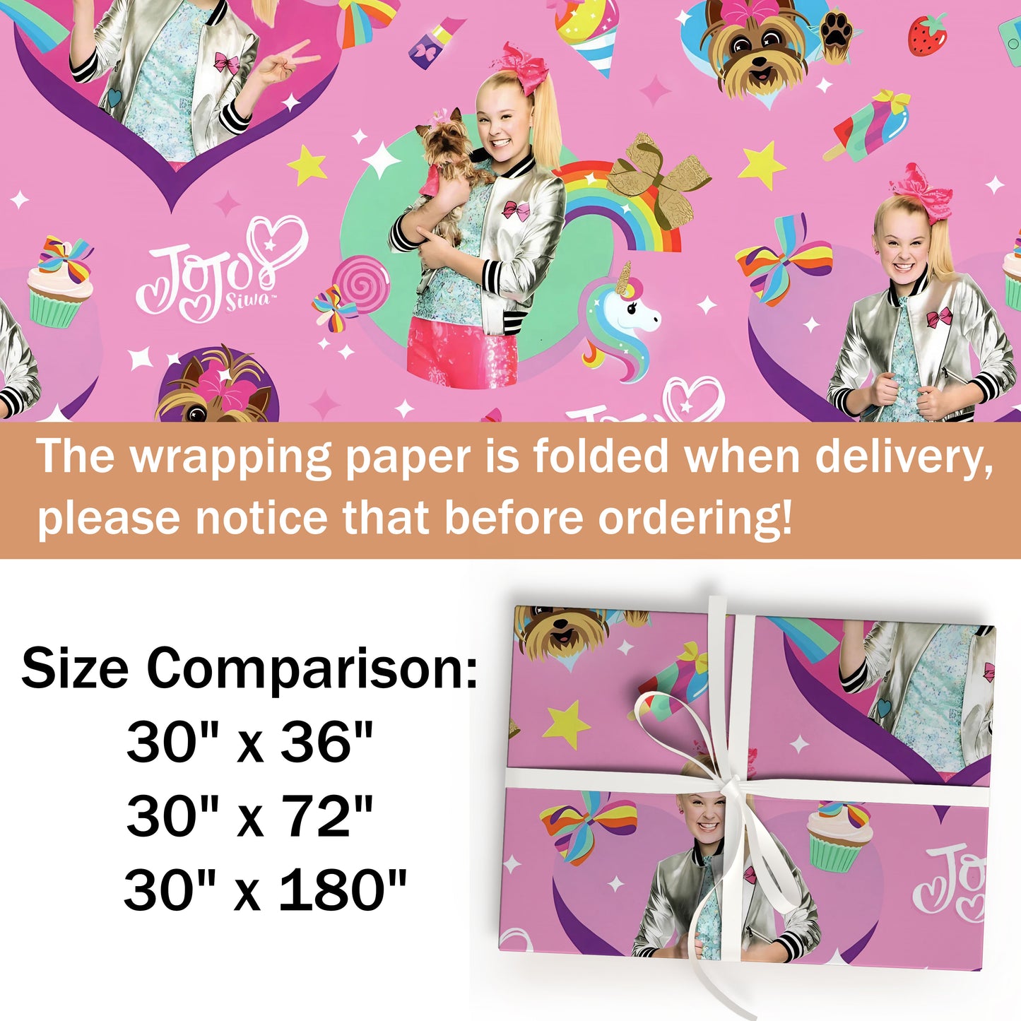 JoJo Siwa Christmas Wrapping Paper Roll
