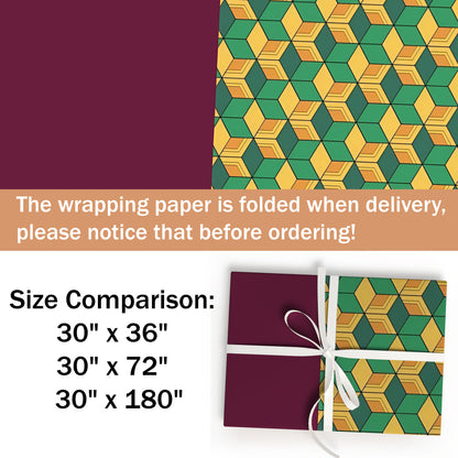 Demon Slayer Gift Wrap Paper for Xmas Winter Holiday Gifts