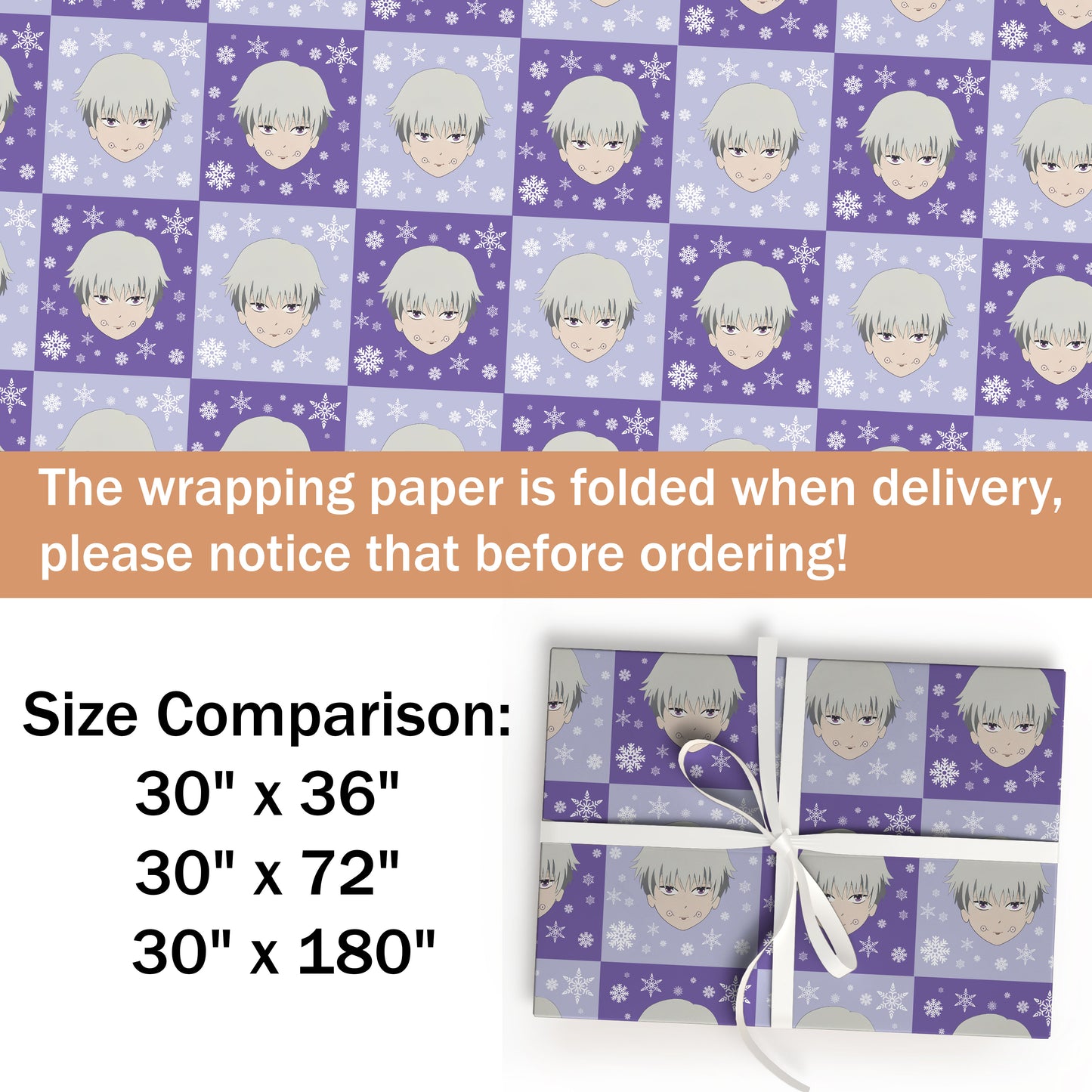 Jujutsu Kaisen Gift Wrap with Holiday Trees