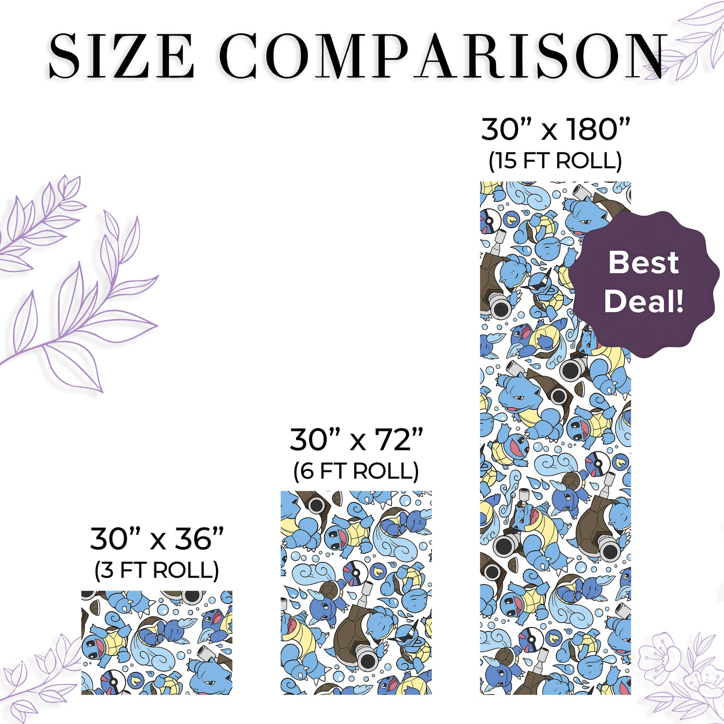 Squirtle Wartortle Blastoise Pokemon Wrapping Paper