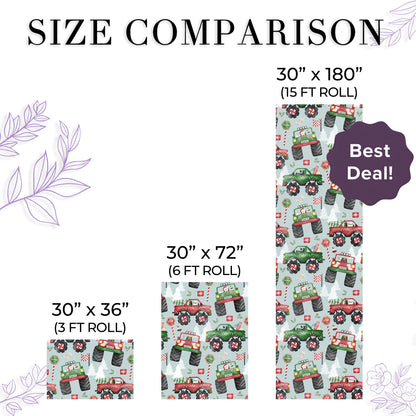 Monster Truck Christmas Wrapping Paper