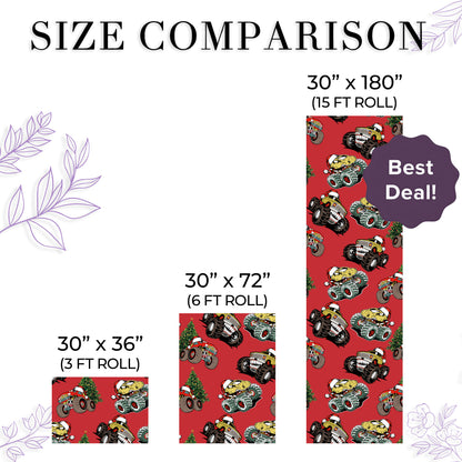 Monster Truck Christmas Wrapping Paper Gift