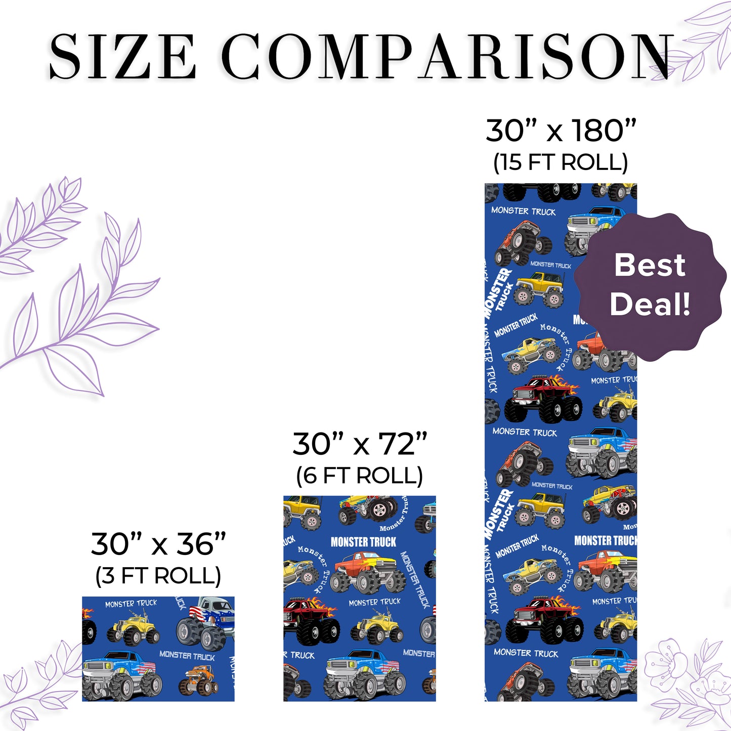 Monster Truck Wrapping Paper Christmas Gifts