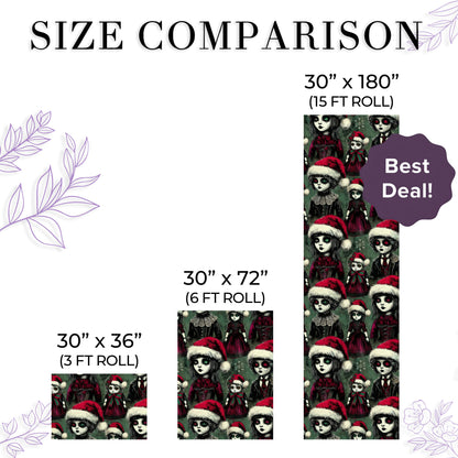 Gothic Christmas Wrapping Paper Roll