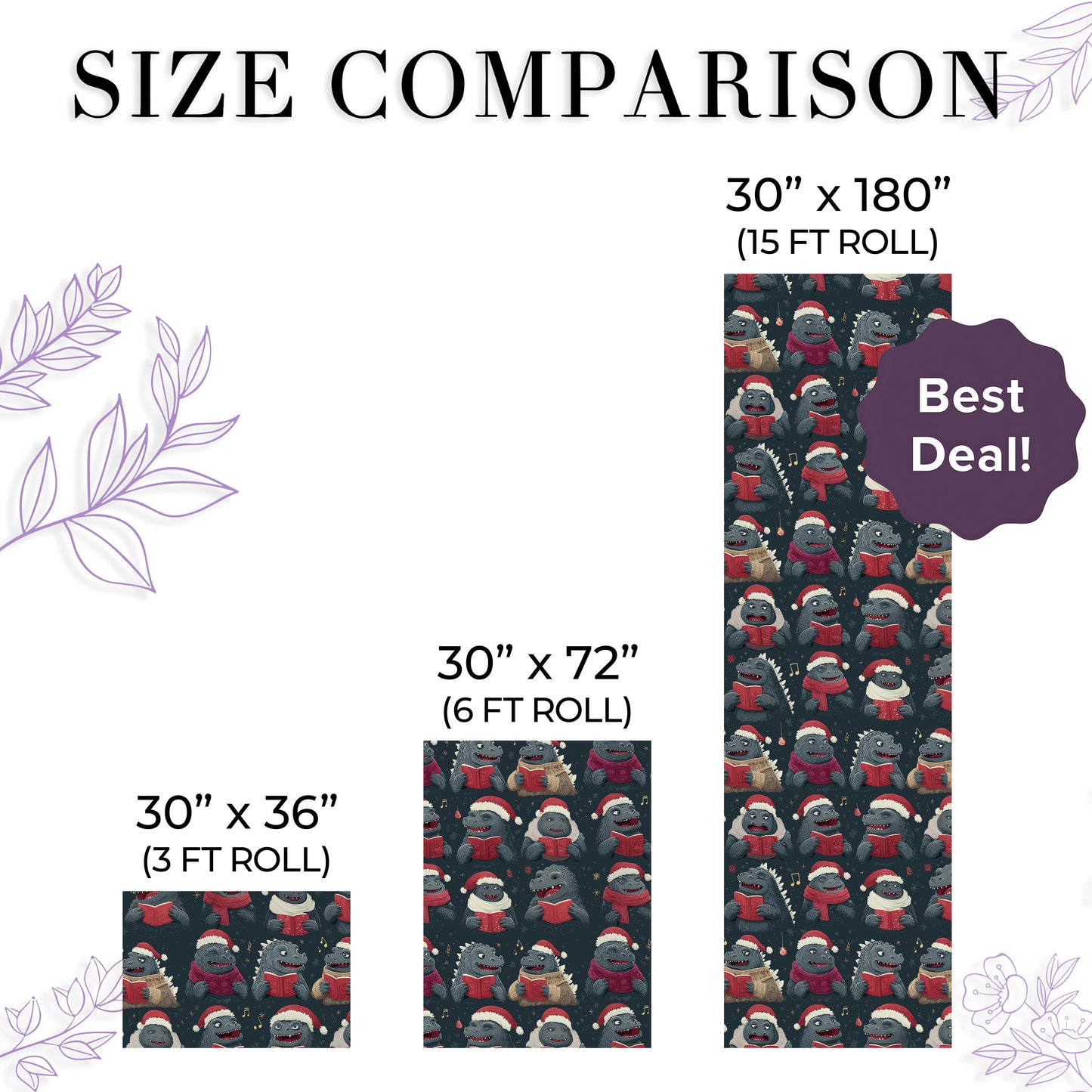 Godzilla Santa Christmas Wrapping Paper
