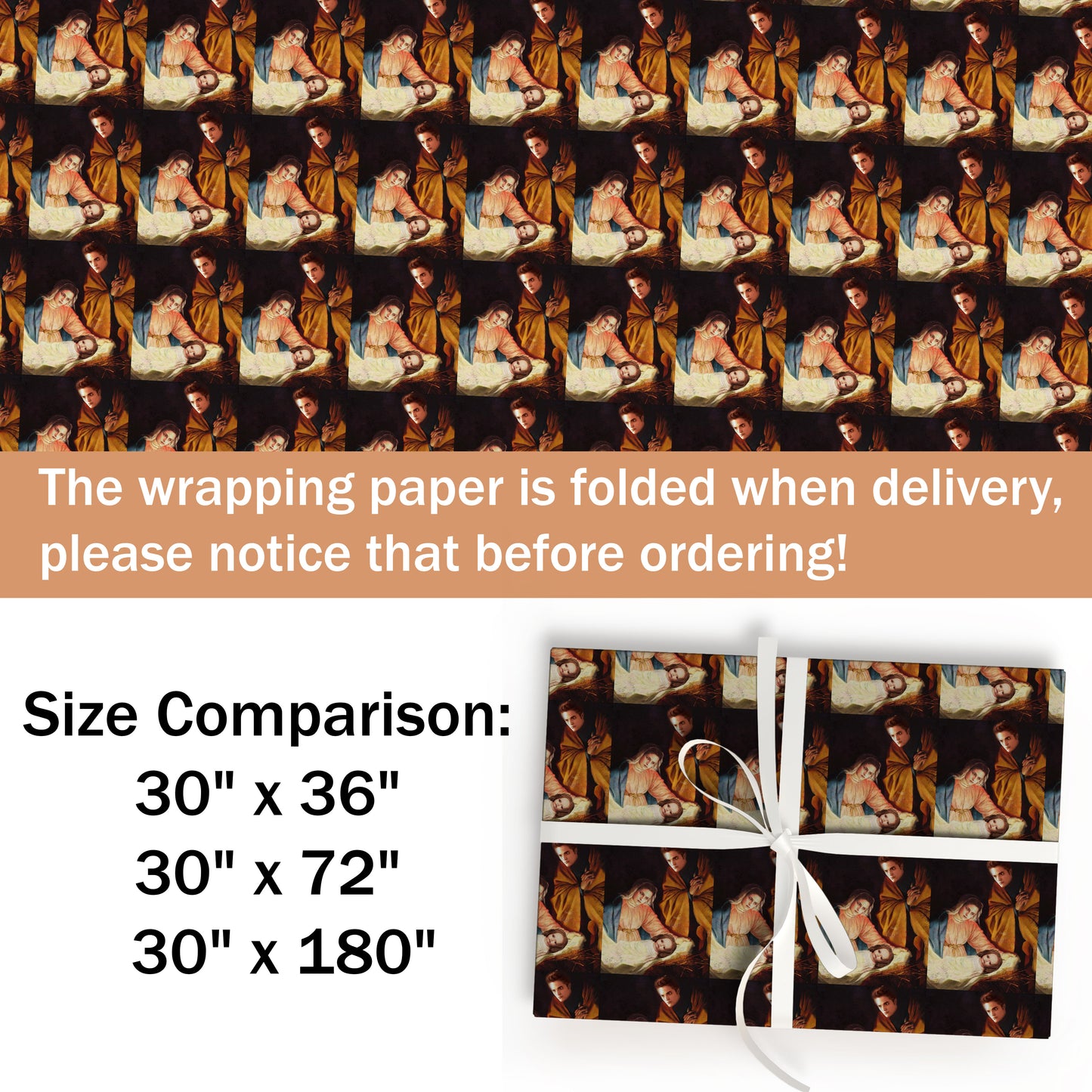 Twilight Holy Family Wrapping Paper Gothic Gift Wrap