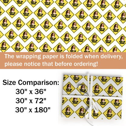 Baby on Board Matte Gift Wrapping Paper Thick Easy to Fold
