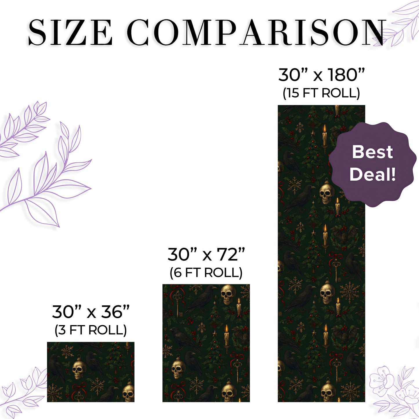 Skeleton Gothic Christmas Wrapping Paper