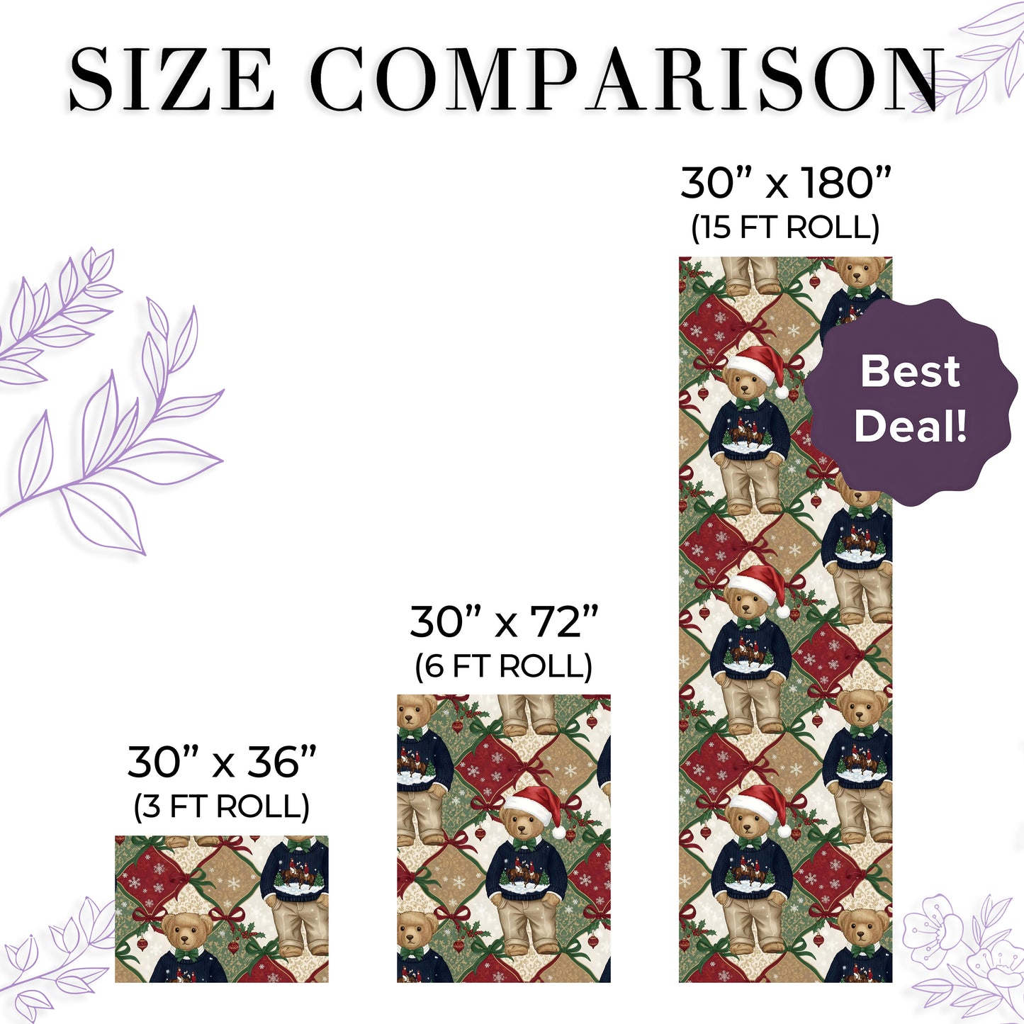 Teddy Santa Christmas Wrapping Paper