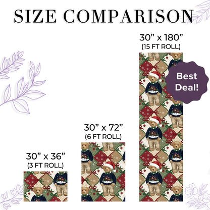 Teddy Santa Christmas Wrapping Paper