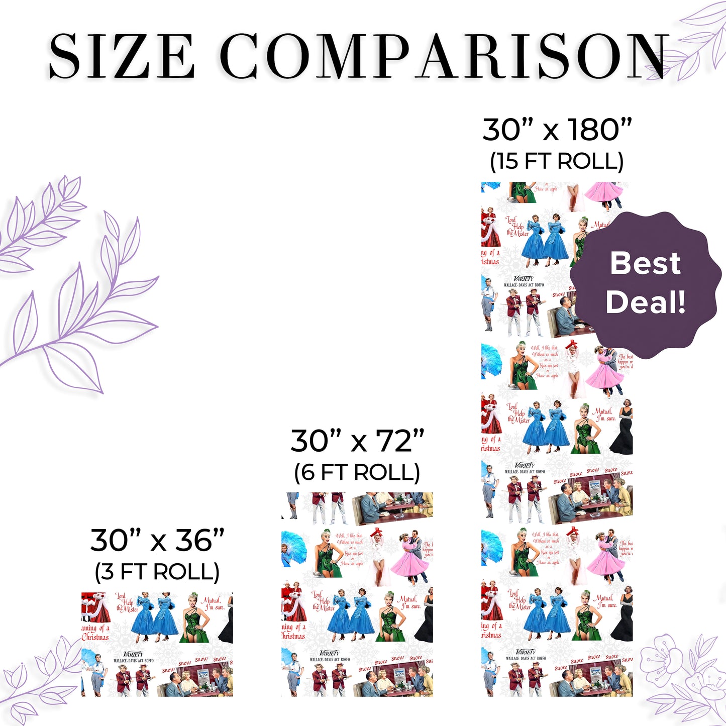 White Christmas Wrapping Paper Sheet